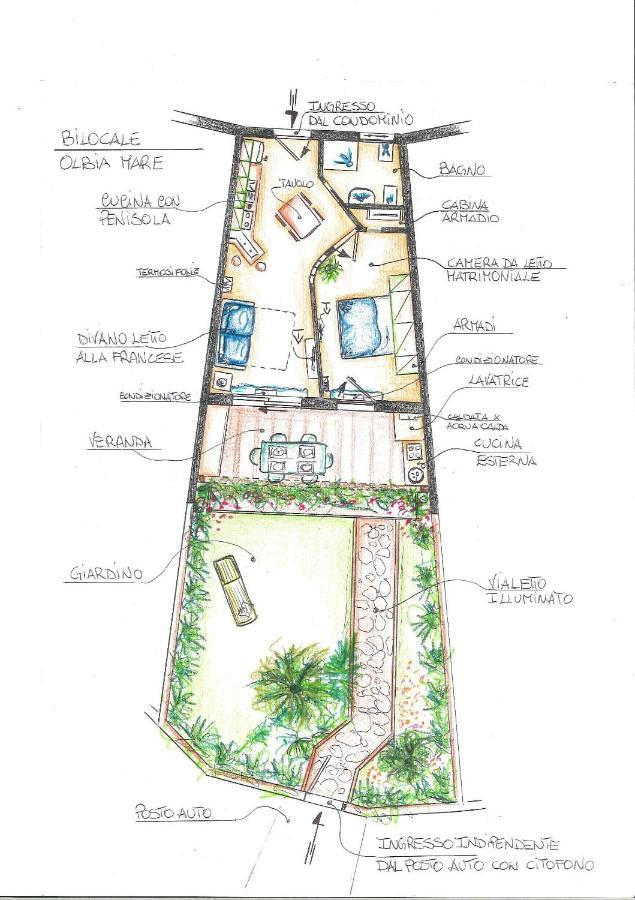 Bilocale Con Giardino Olbia Mare Apartment Ngoại thất bức ảnh